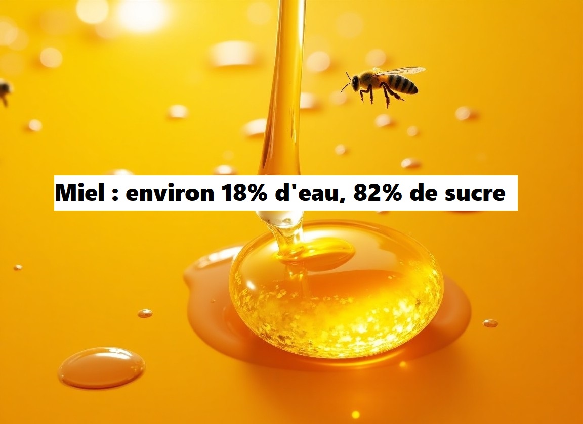 Miel - 18% d'eau, 82% de sucre