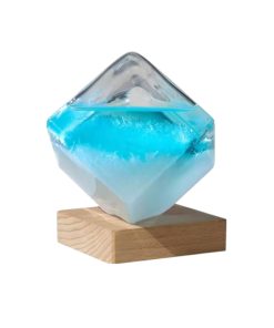 Baromètre à cristaux cube bleu
