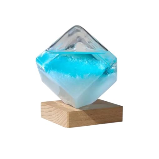 Baromètre à cristaux cube bleu