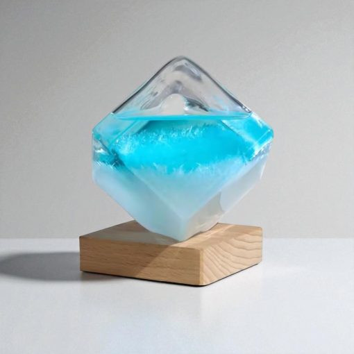Baromètre à cristaux cube bleu – Image 4